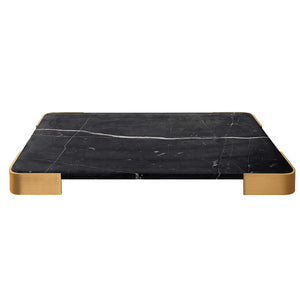 Large Black Marble Elevated Tray