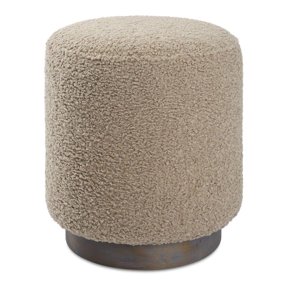 Latte Faux Shearling Ottoman