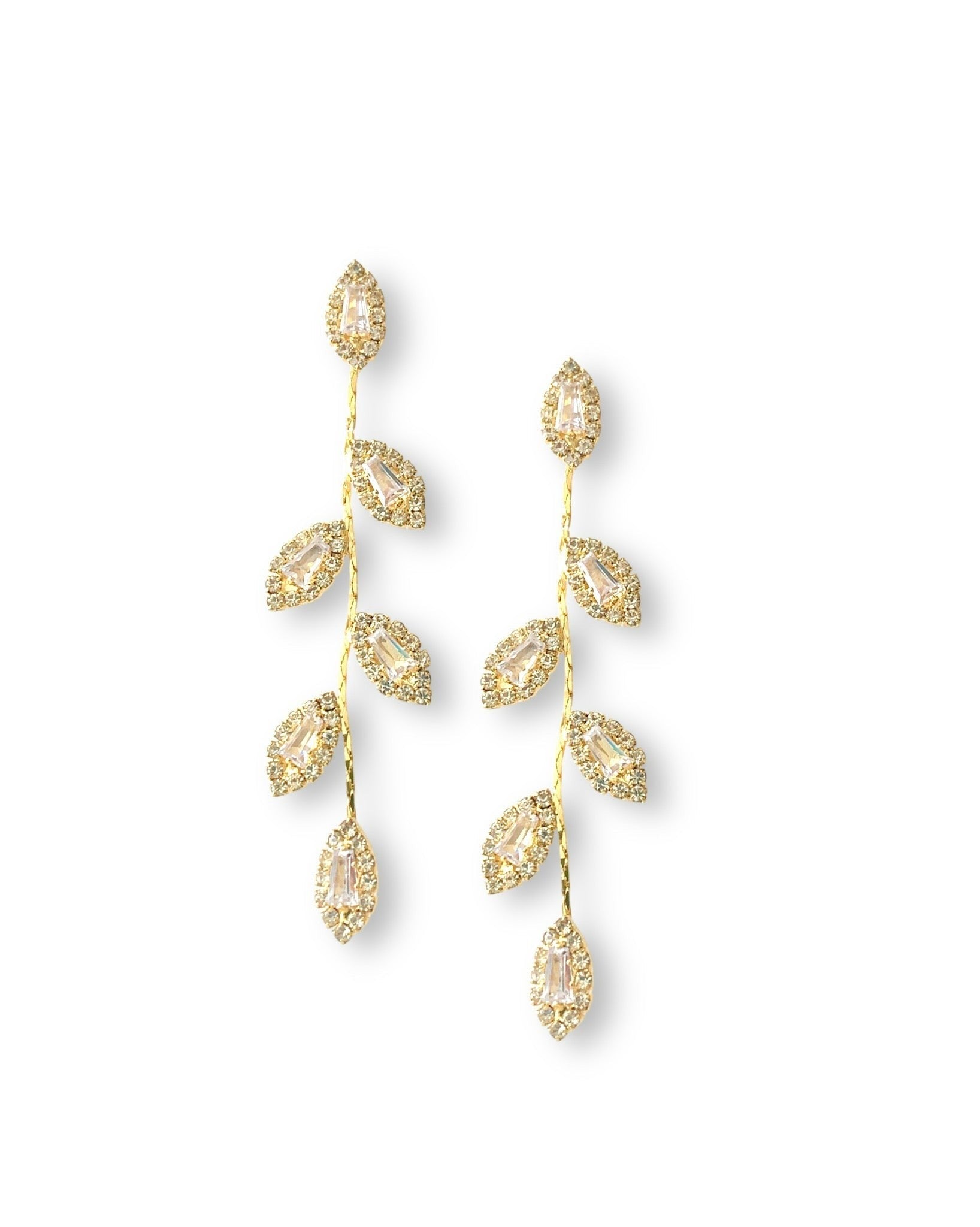 Gold Laurel Drop Earrings