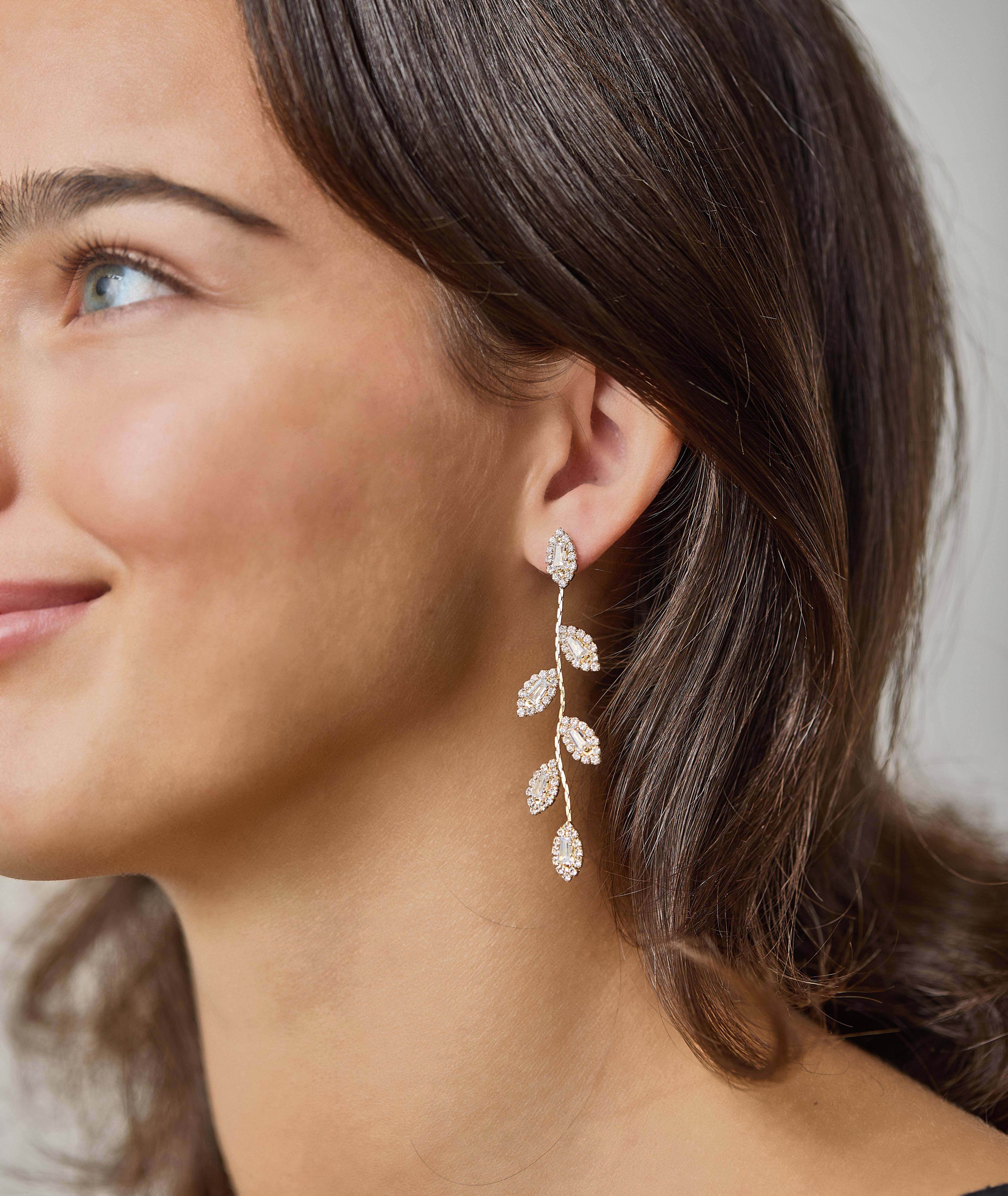 Gold Laurel Drop Earrings