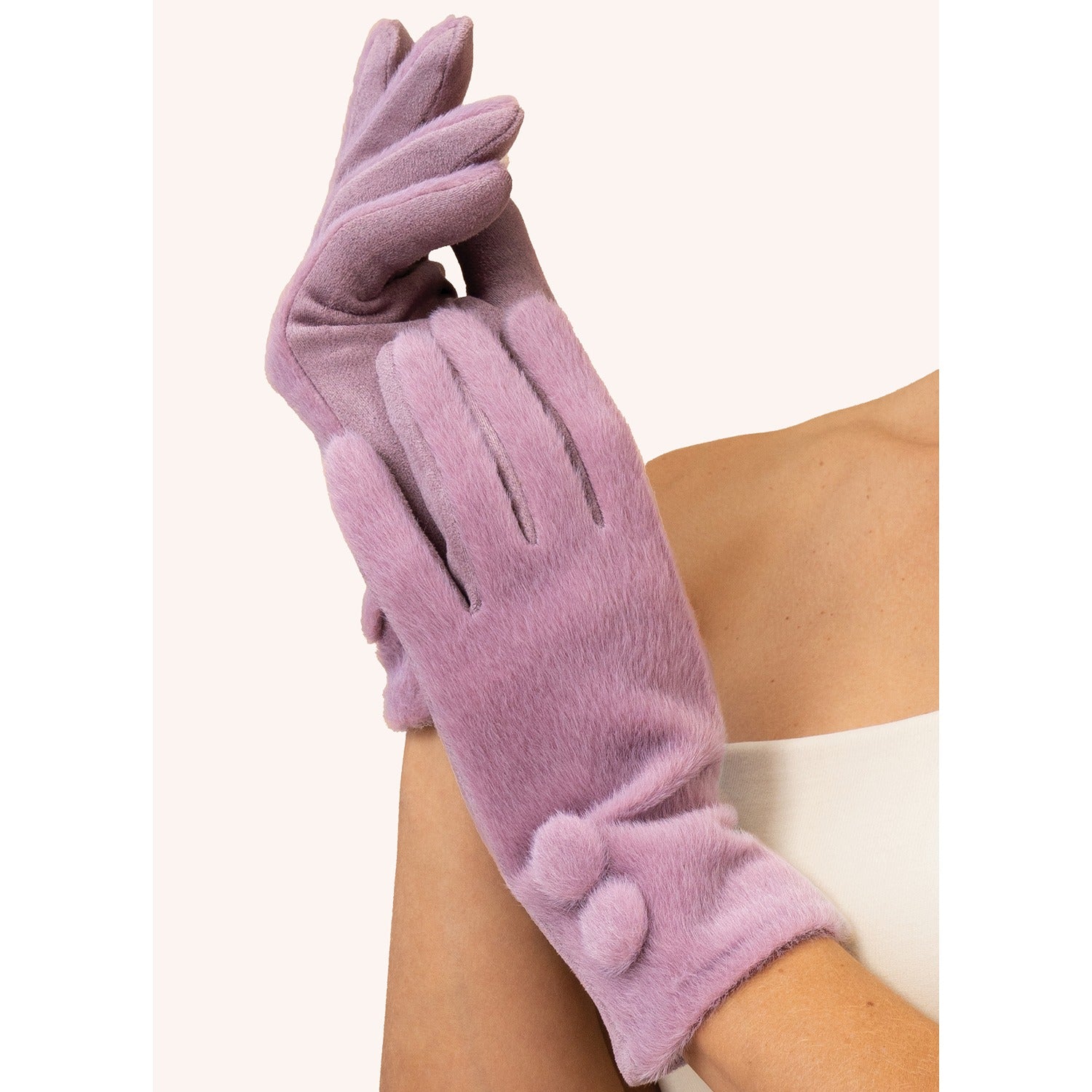 Lavender Button Gloves