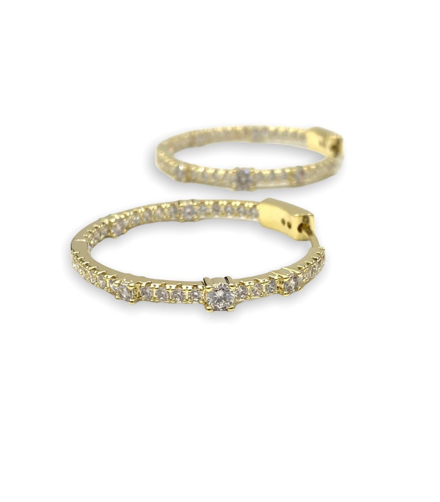 Gold Lea Inside Out Hoop Earrings