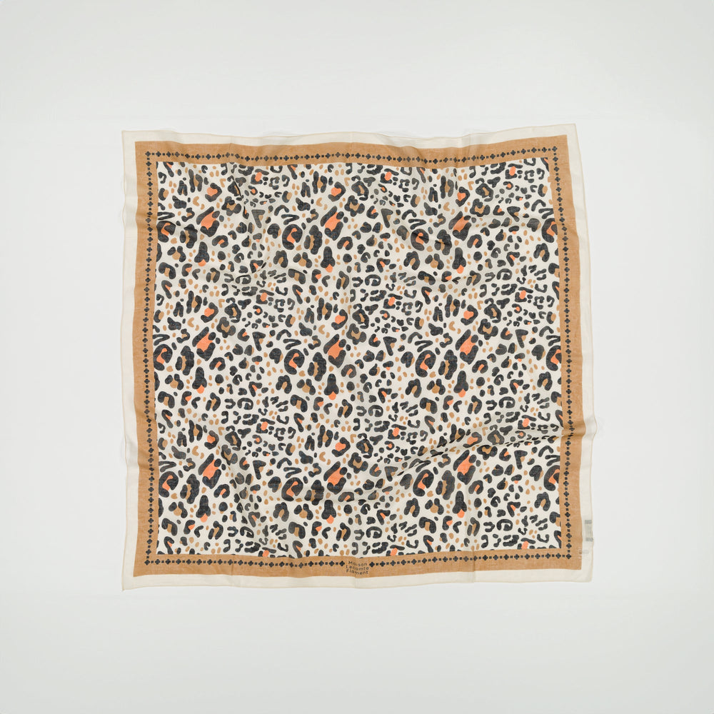 Leo Beige Camel Cotton Bandana Scarf