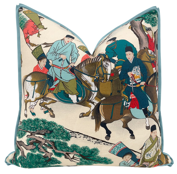 Spa Blue Equestrian Pillow