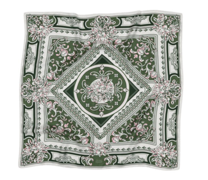 Green & Pink Mosaic Silk Scarf