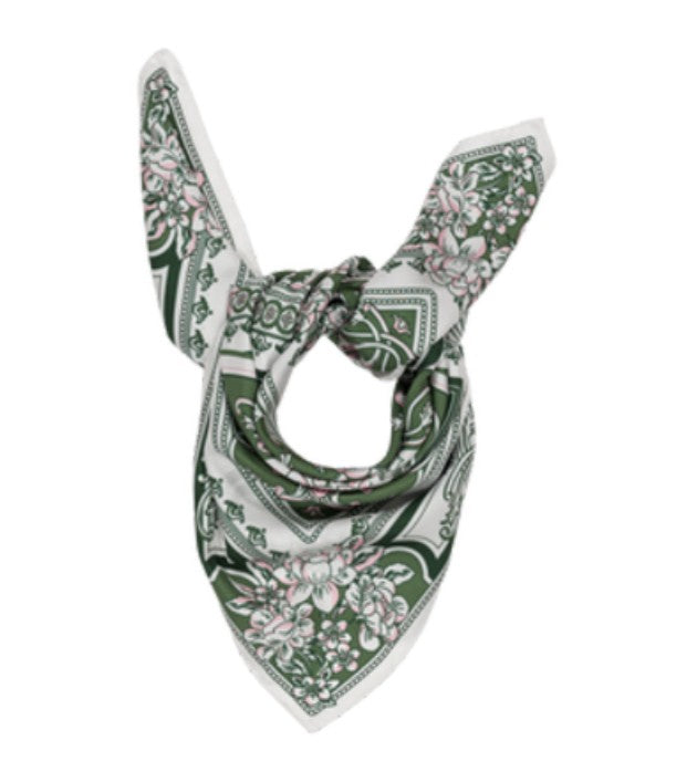 Green & Pink Mosaic Silk Scarf