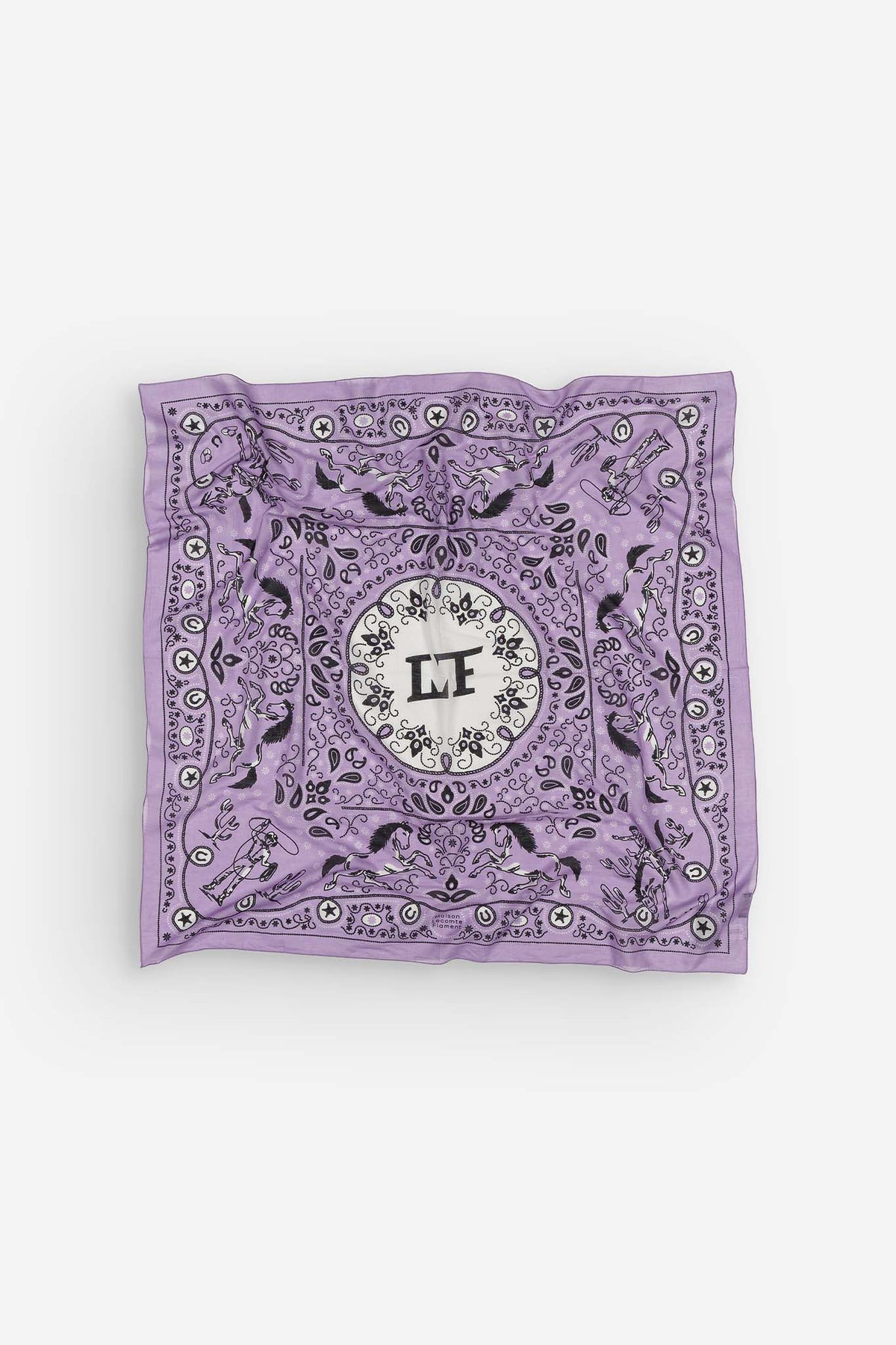 Lilac Far West Cotton Bandana Scarf