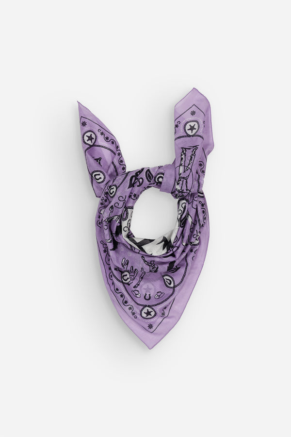 Lilac Far West Cotton Bandana Scarf