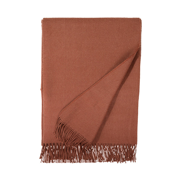 Terracotta Baby Alpaca Throw