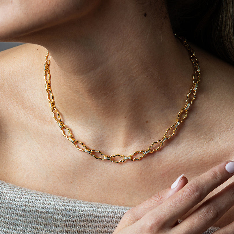 Clear CZ Maharani Petite Chain Necklace