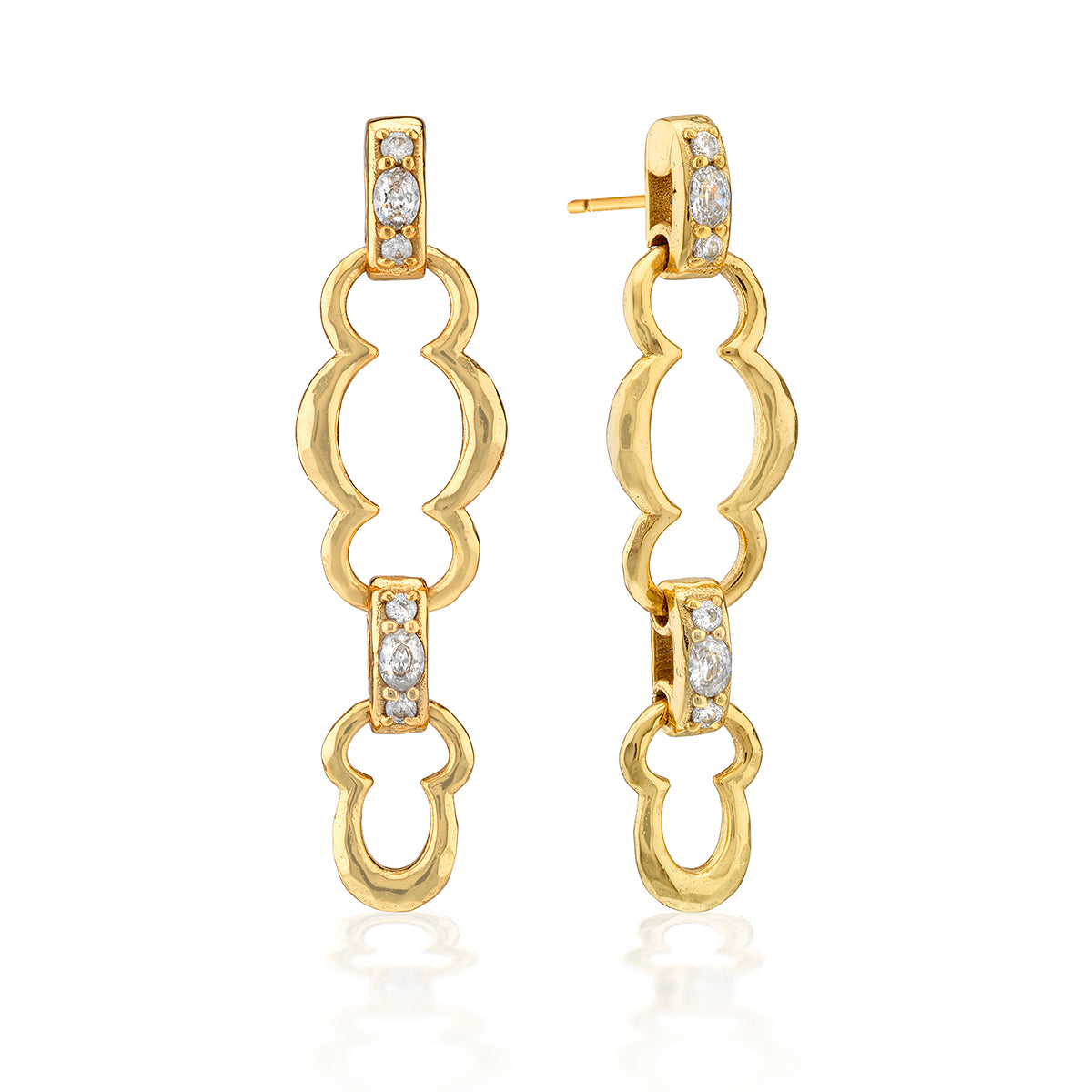CZ Maharani Grande Double Drop Earrings