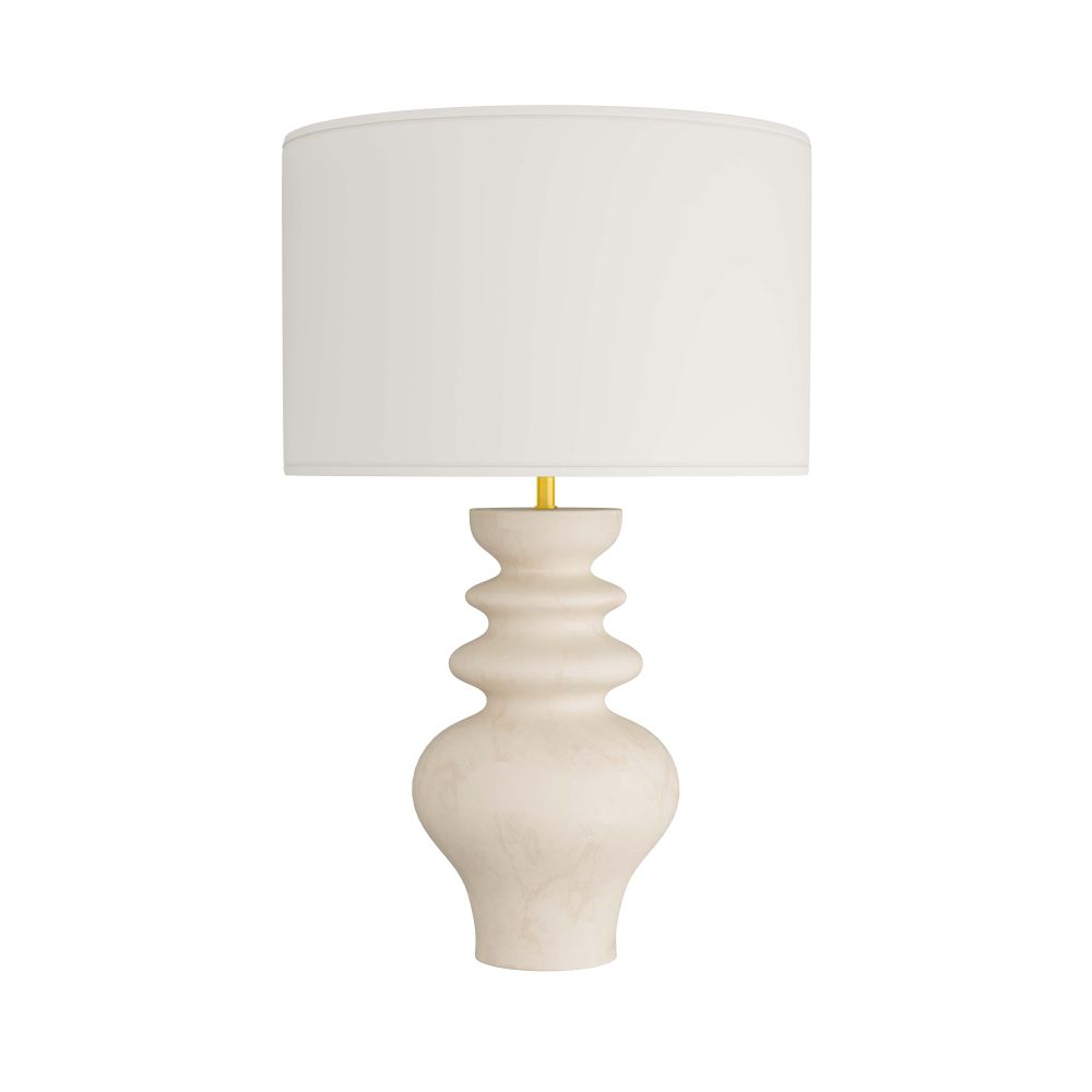 Matte Ivory Ceramic Curved Lamp