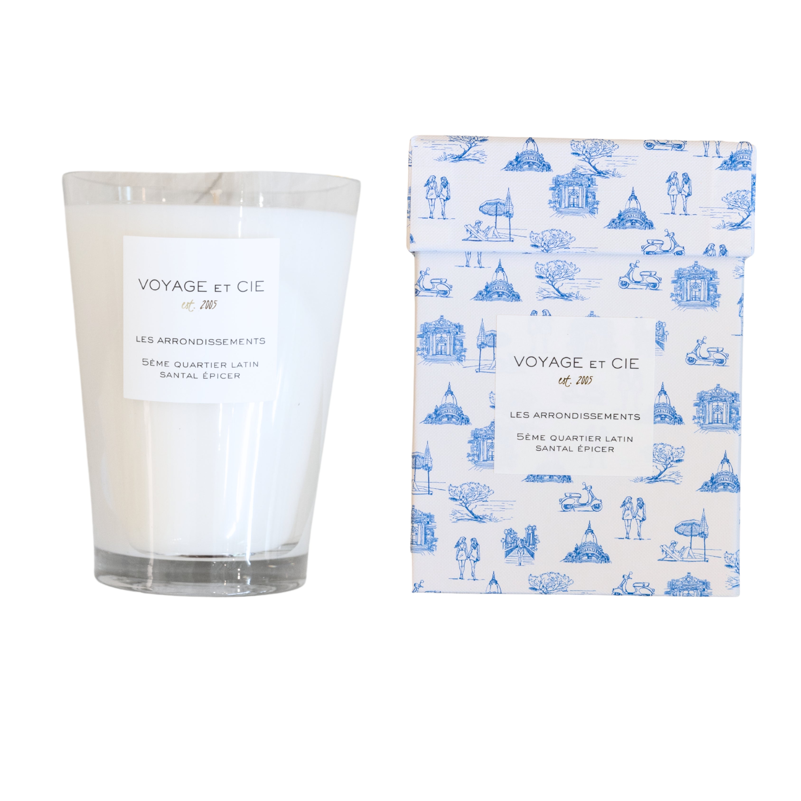 Toile Blue 6" Santal Epicer Candle