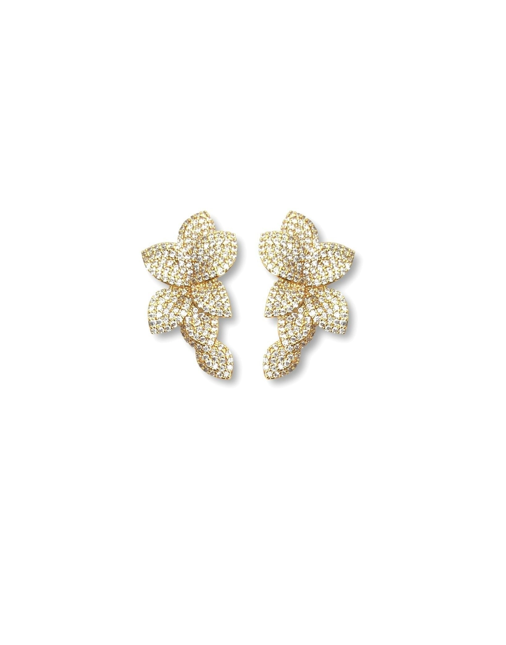 Gold Mira Plumeria Earrings