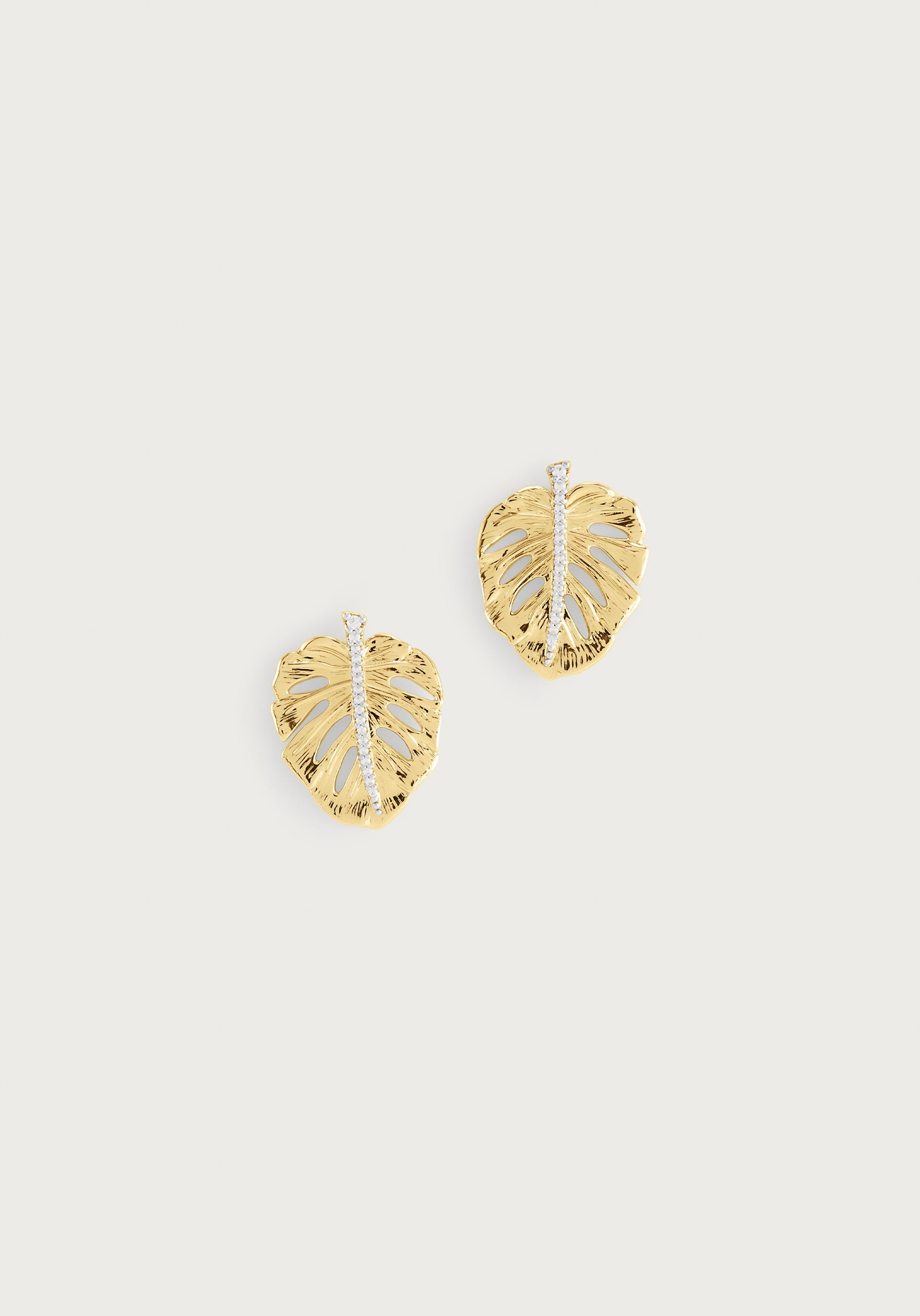 Small Monstera Palm Earrings