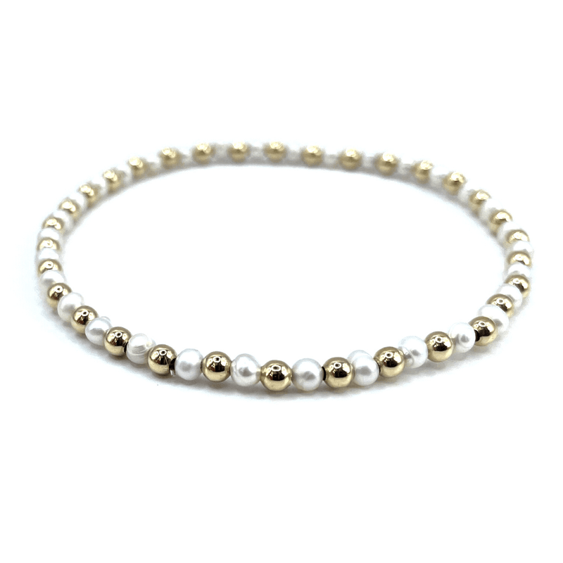 3mm Montauk Gold & Pearl Bracelet