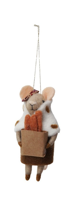 Mouse with Bread Ornament