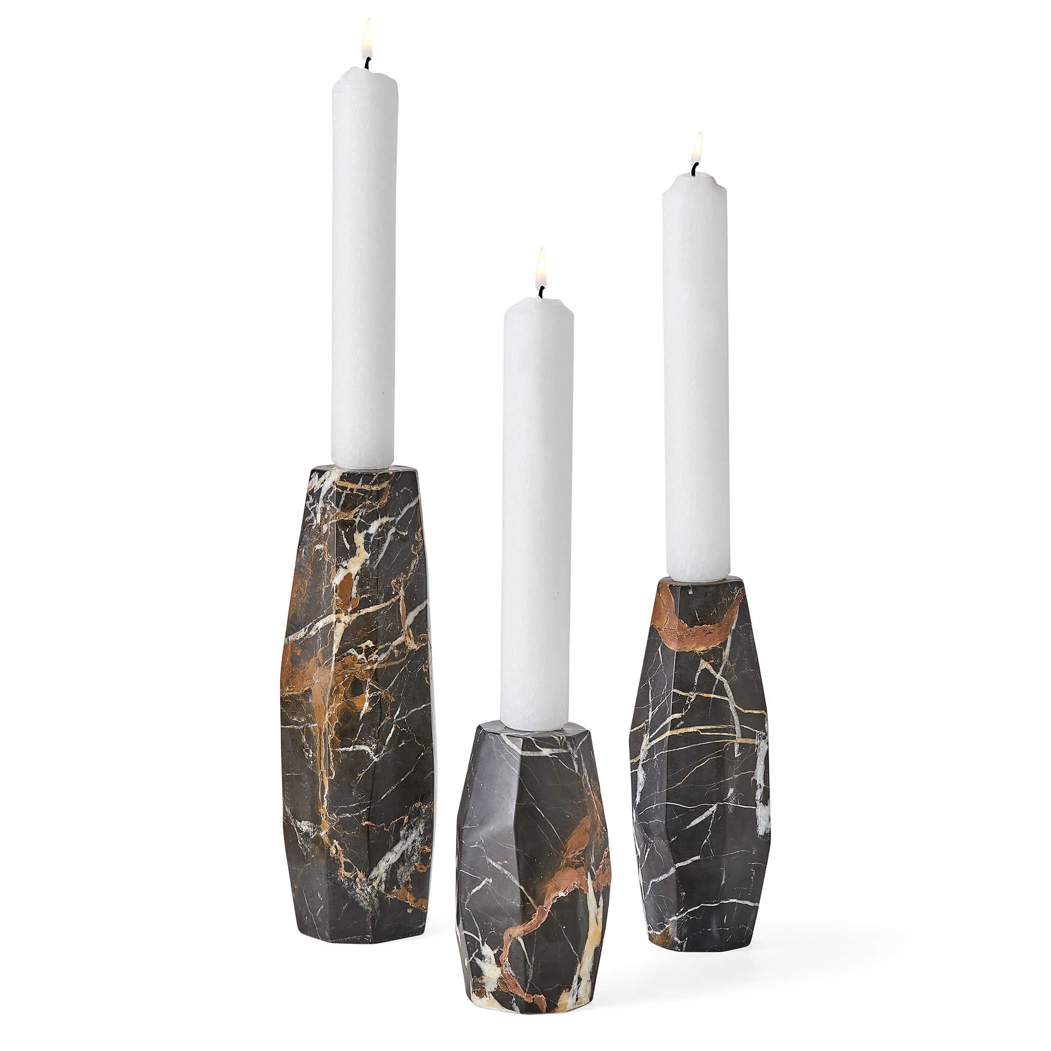 Small Multifaceted Marble Candleholder