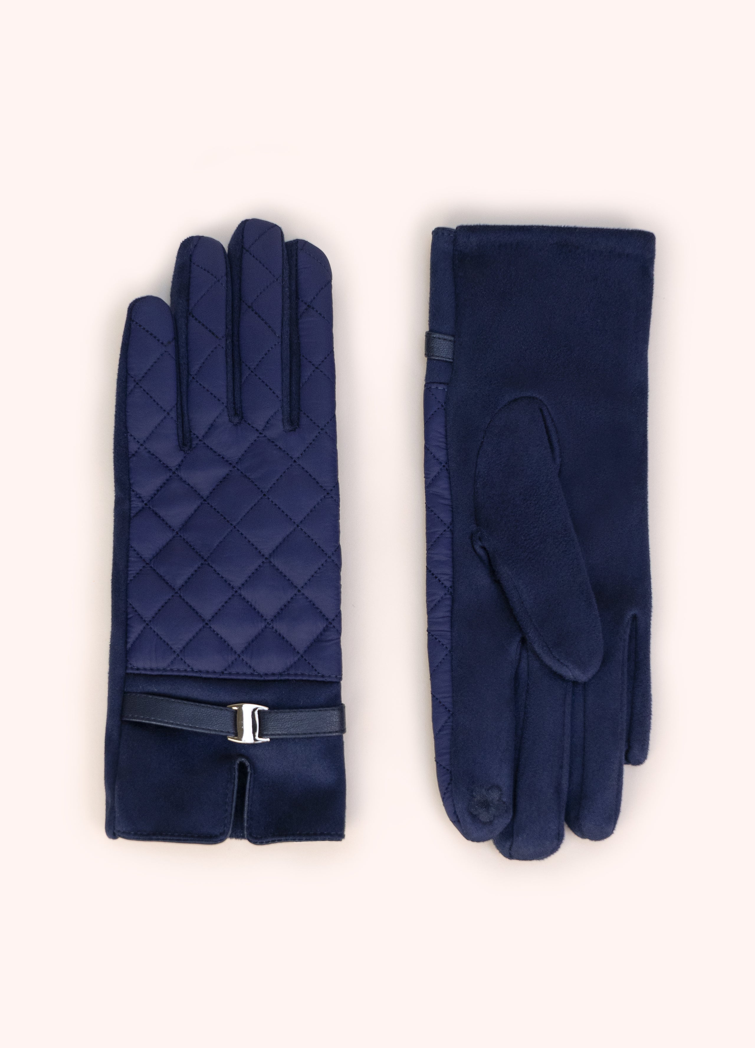 Navy Quilted Gloves