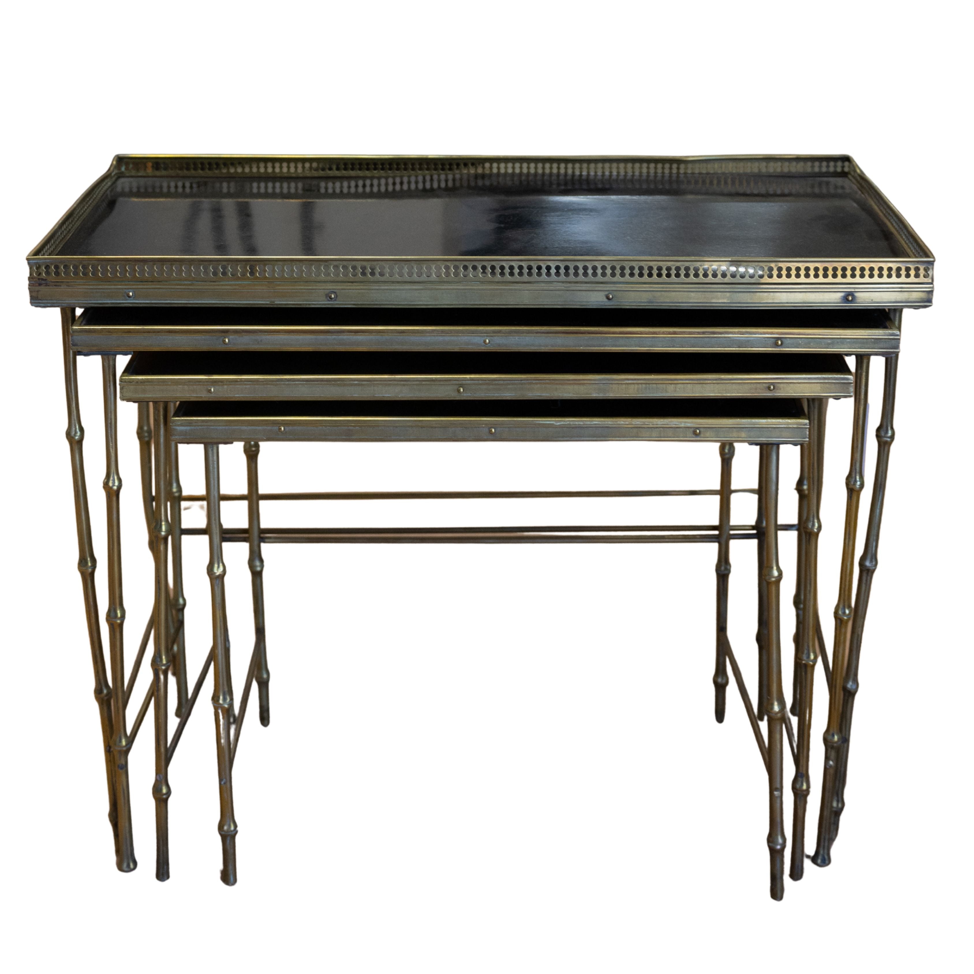 Black & Brass Gigogne Tables Set of 4