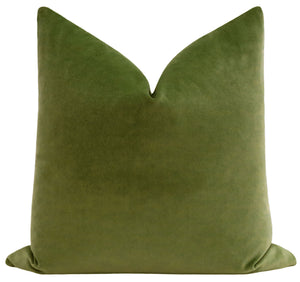 Olive Velvet Pillow