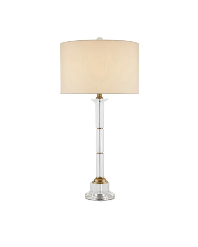 Optic Crystal & Brass Column Lamp