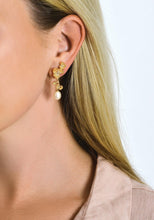 Load image into Gallery viewer, Pearl Orchid Drop Earrings
