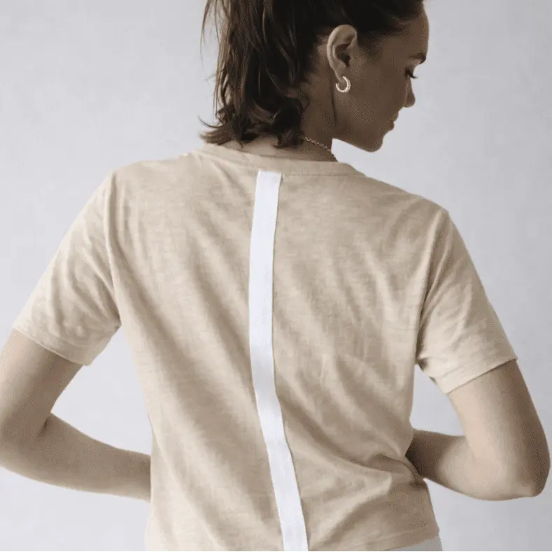 White Stripe Relaxed Crew in Oyster