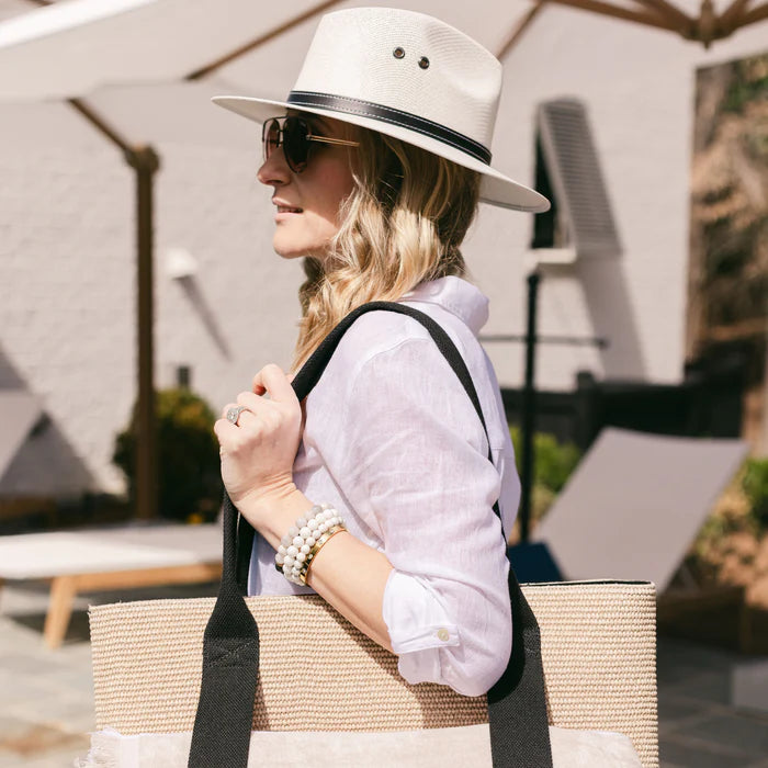 White Hat with Brown Band