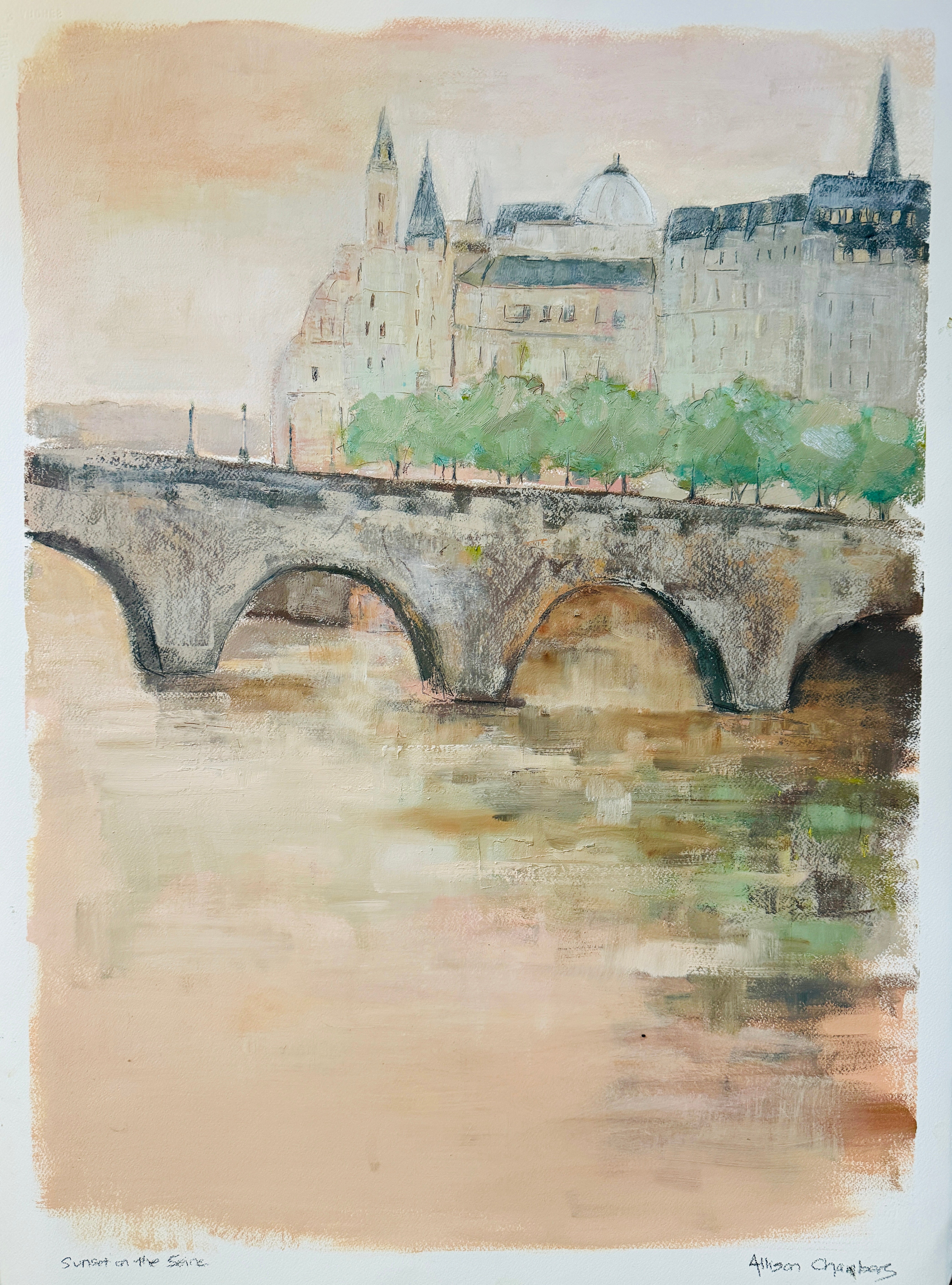 Allison Chambers - Sunset on the Seine (30 x 23)