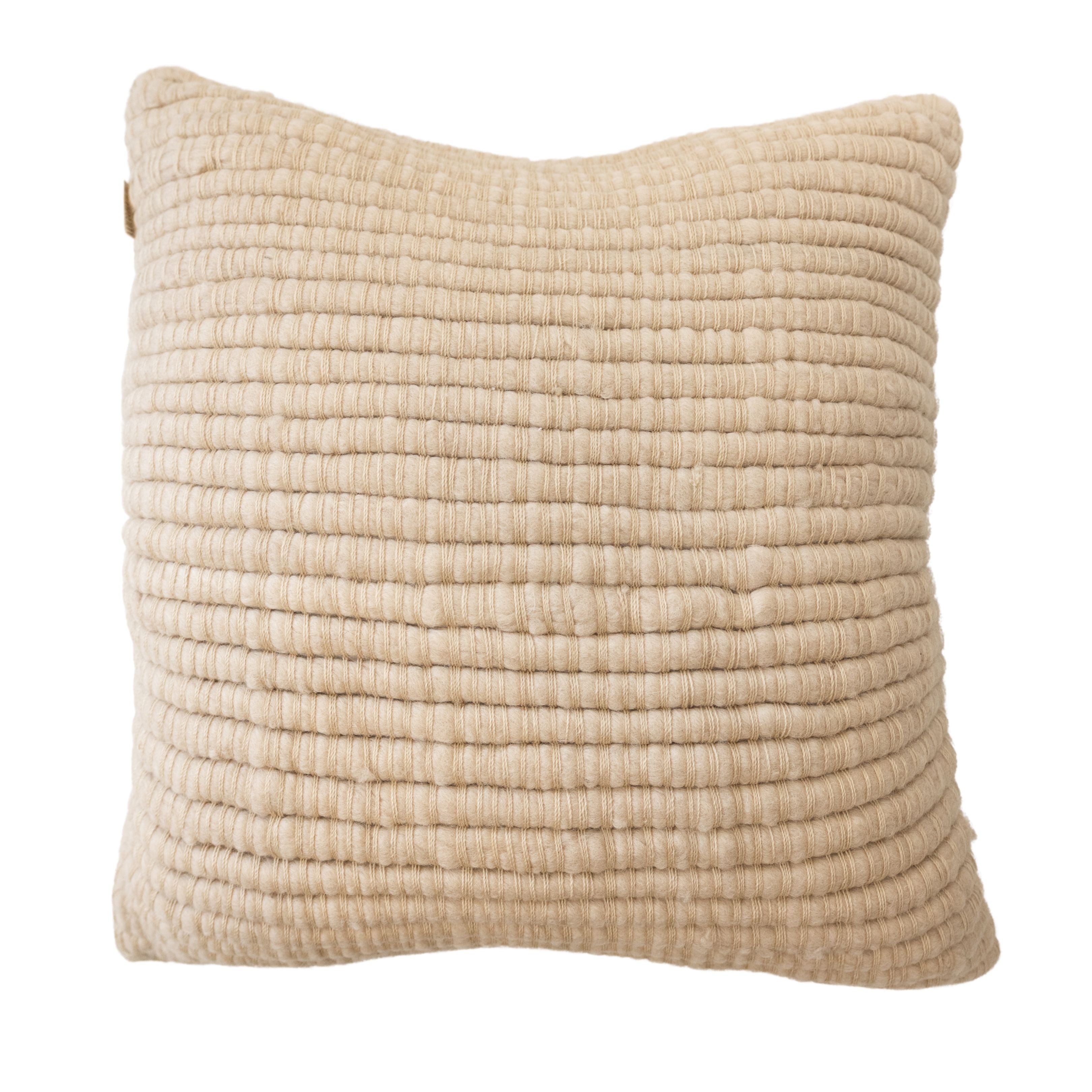 Sand Wooly Channels Pillow