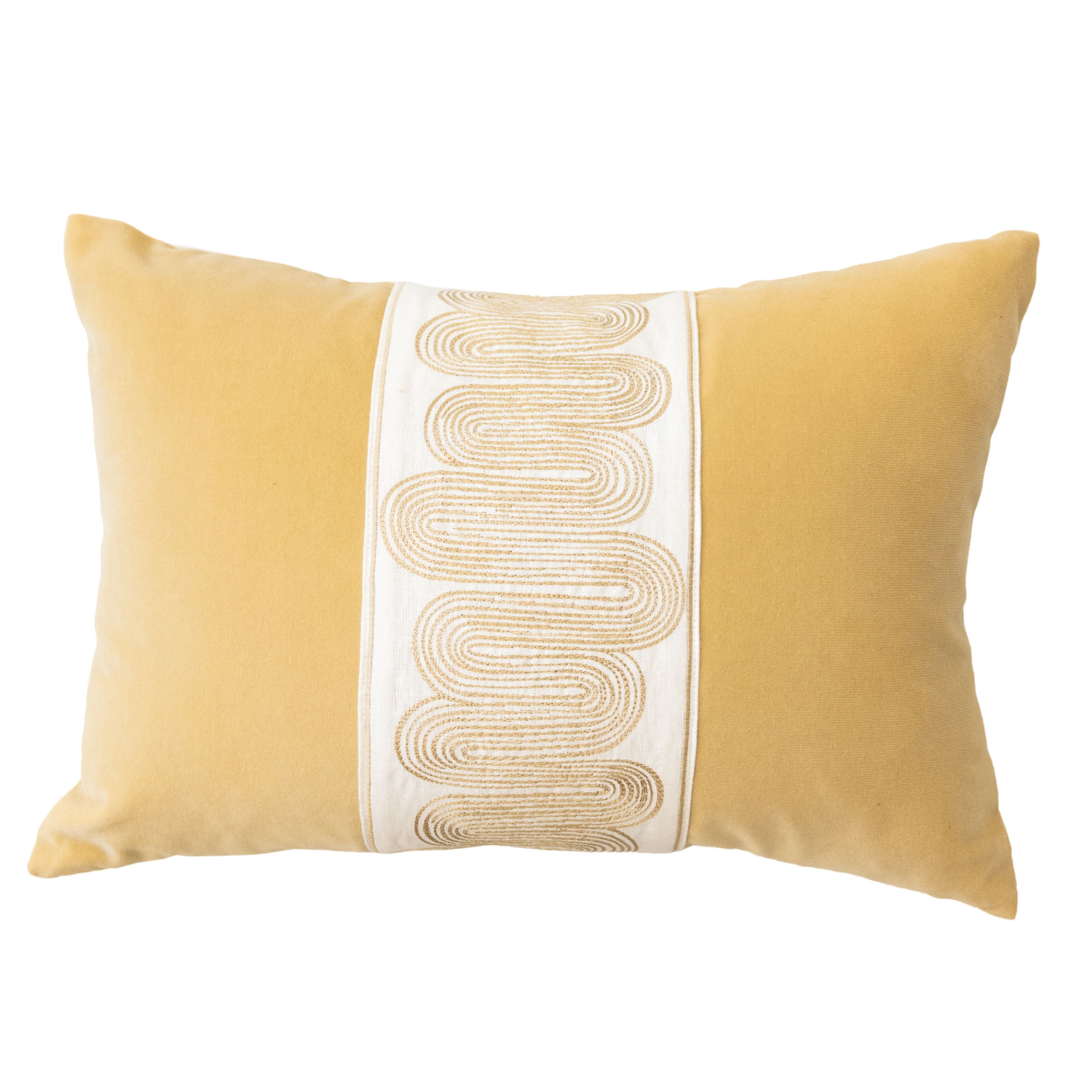 Ochre Ischia Tape Pillow 14"x20"