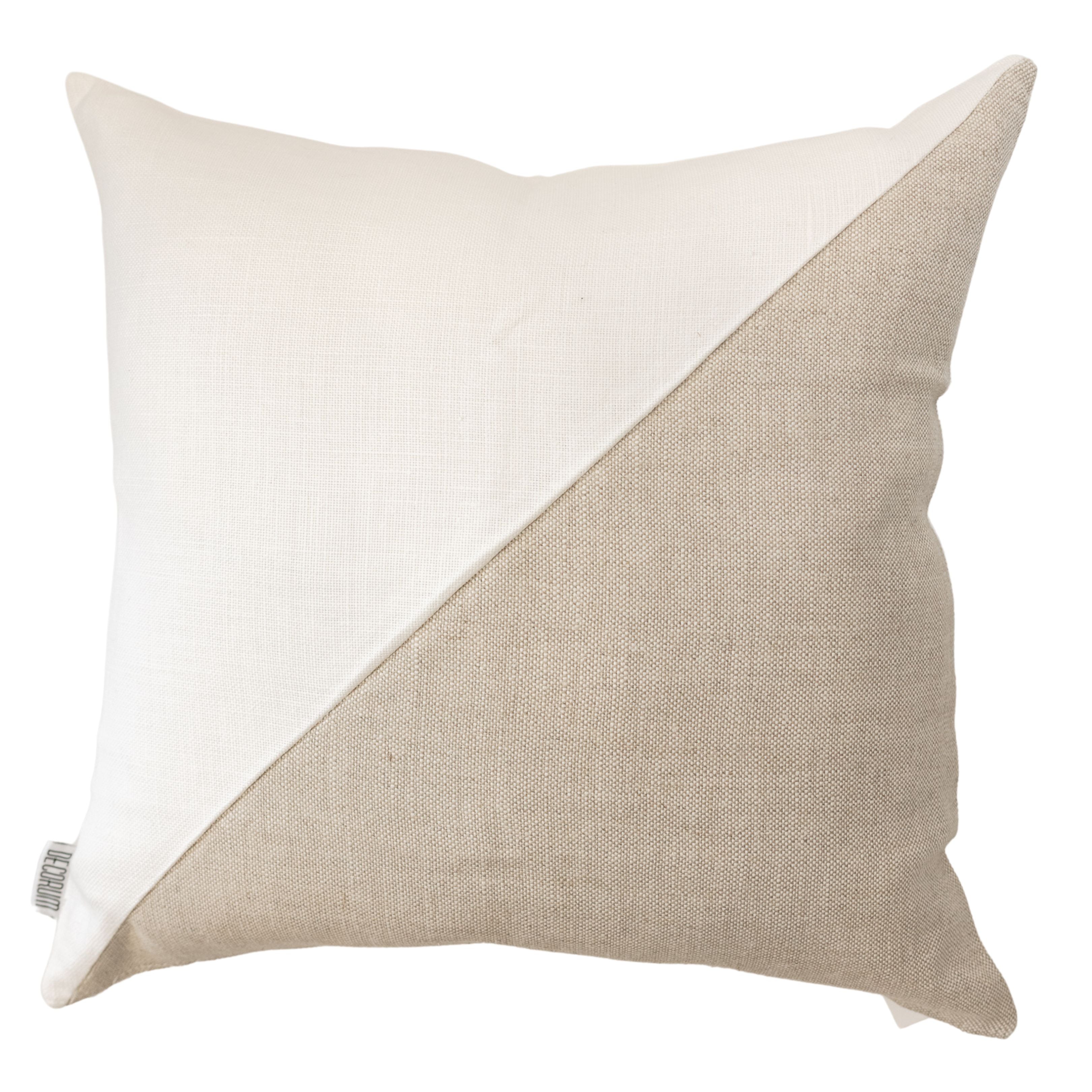 White Natural Diagonal Pattern Pillow