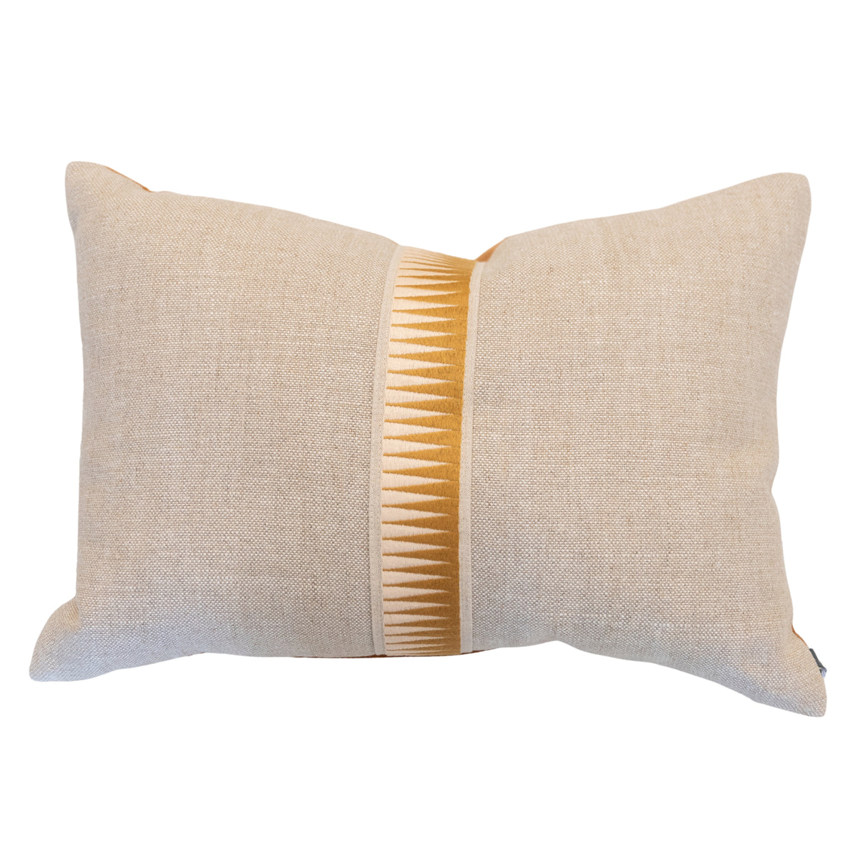 Linen Camel Geometric Pillow