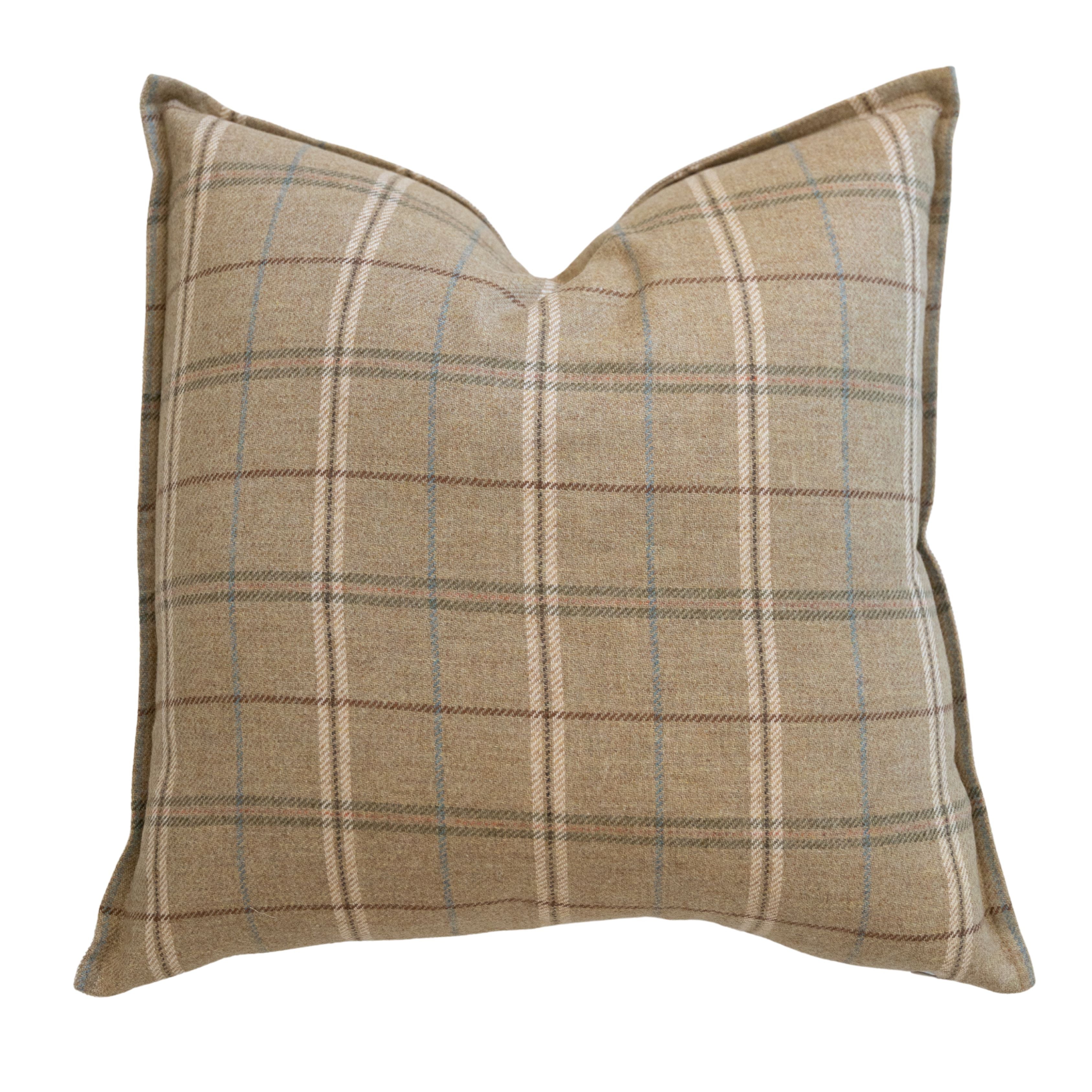 Neutral & Taupe Plaid Pillow