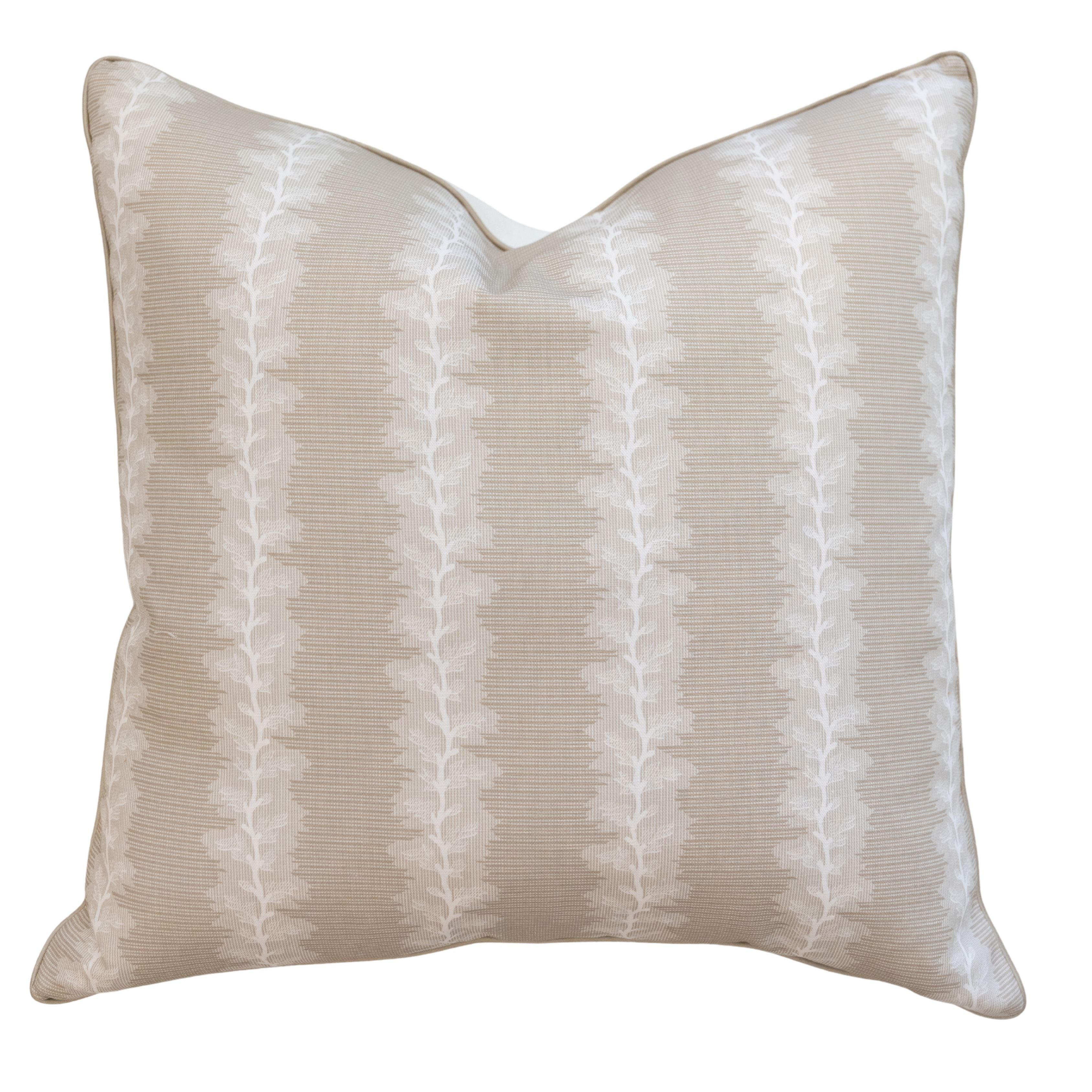 Neutral Taupe French Stripe Pillow