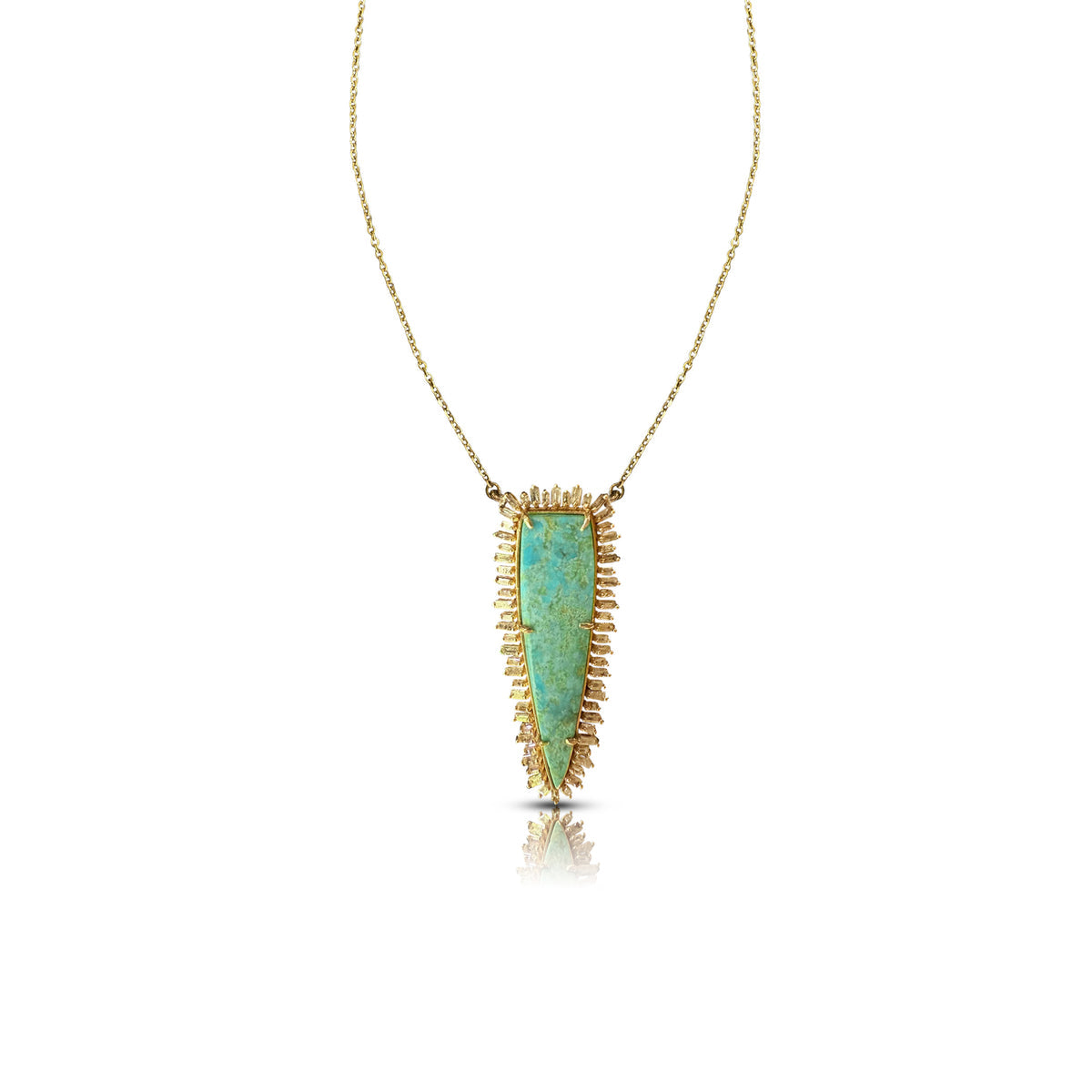 14K Pilot Mountain Turquoise Triangle Necklace