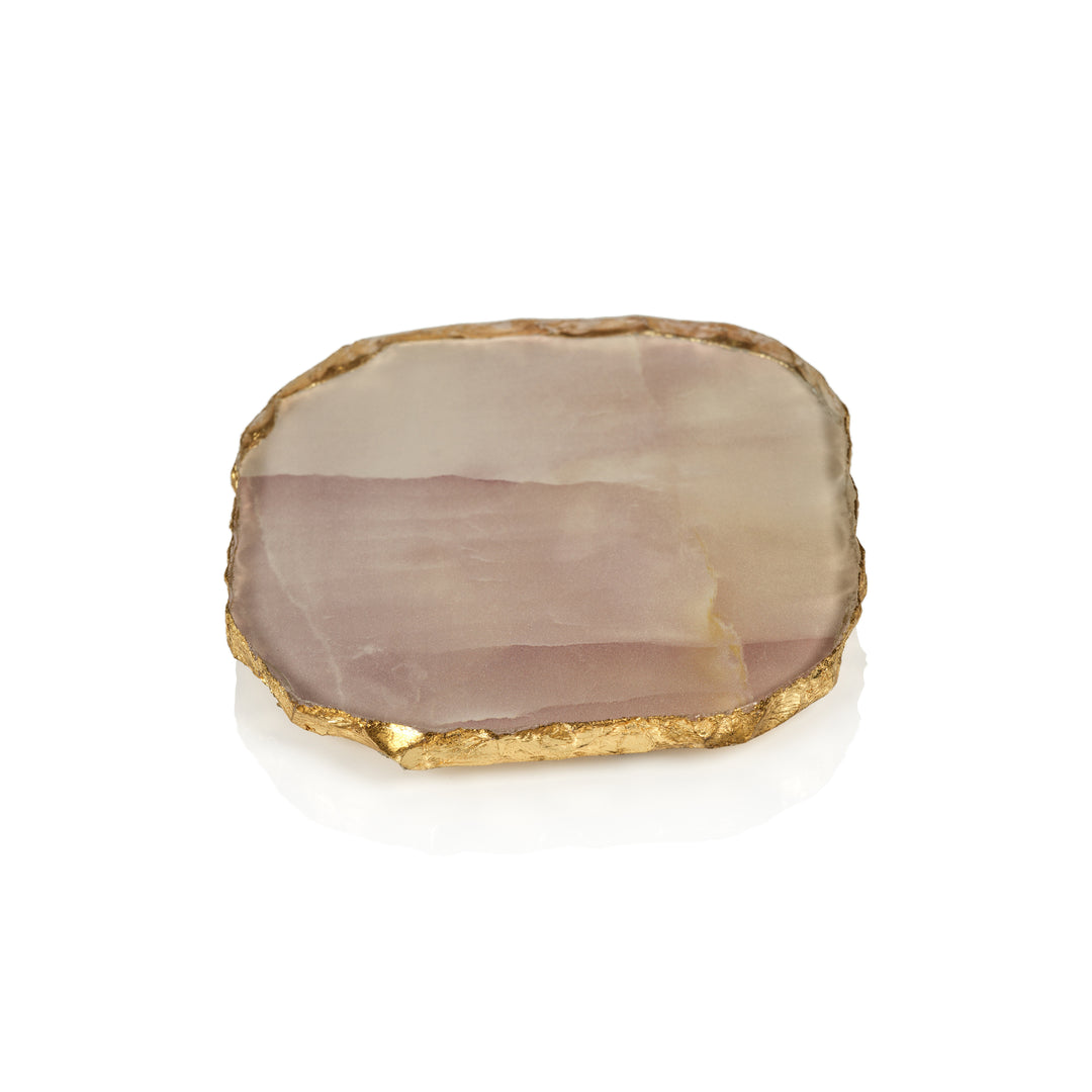 S/4 Pink Agate Coaster