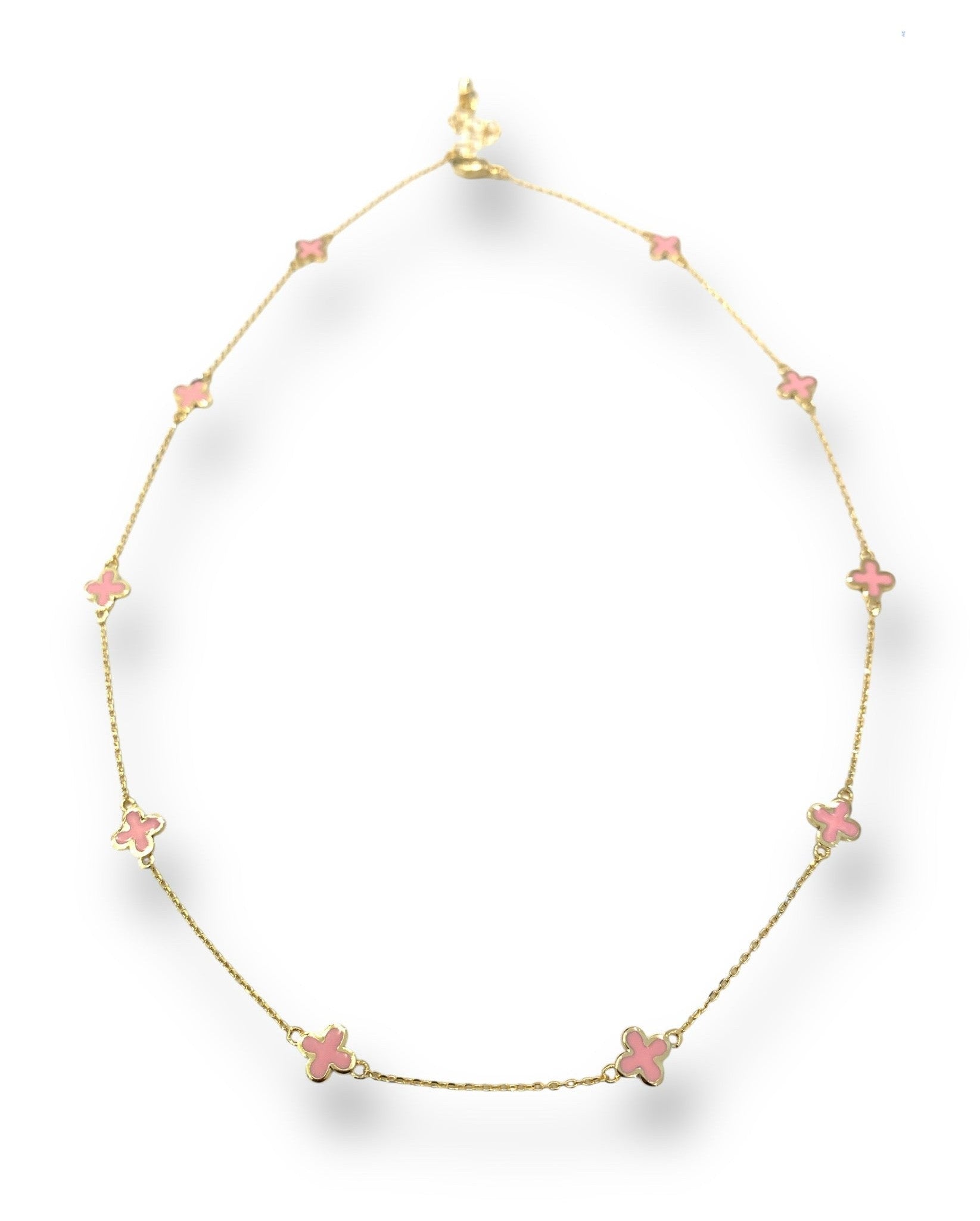Pink Camila Enamel Clover Necklace