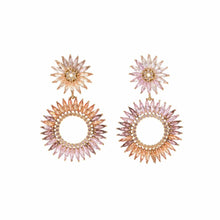Load image into Gallery viewer, Pink Crystal Madeline Earrings