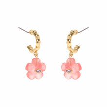 Load image into Gallery viewer, Pink Nadia Flower Earrings