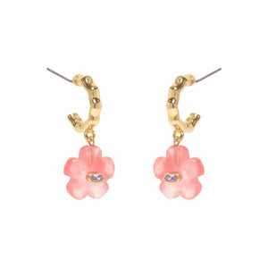 Pink Nadia Flower Earrings