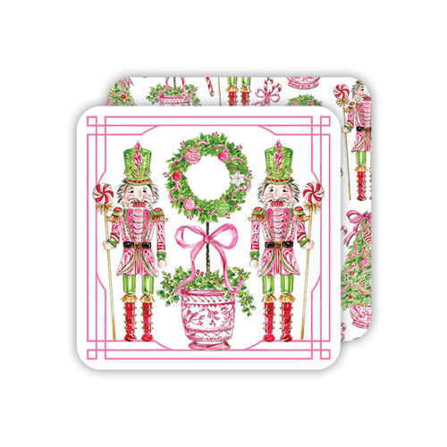 Pink Peppermint Nutcracker Coasters