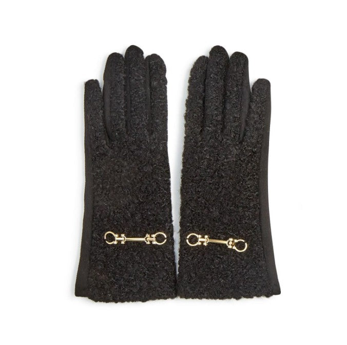 Black Plush Gloves