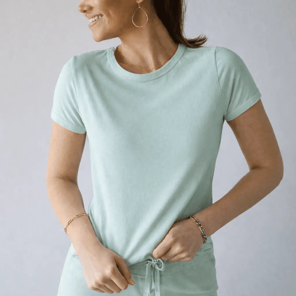Sea Glass Blue Short Sleeve Polished Tee