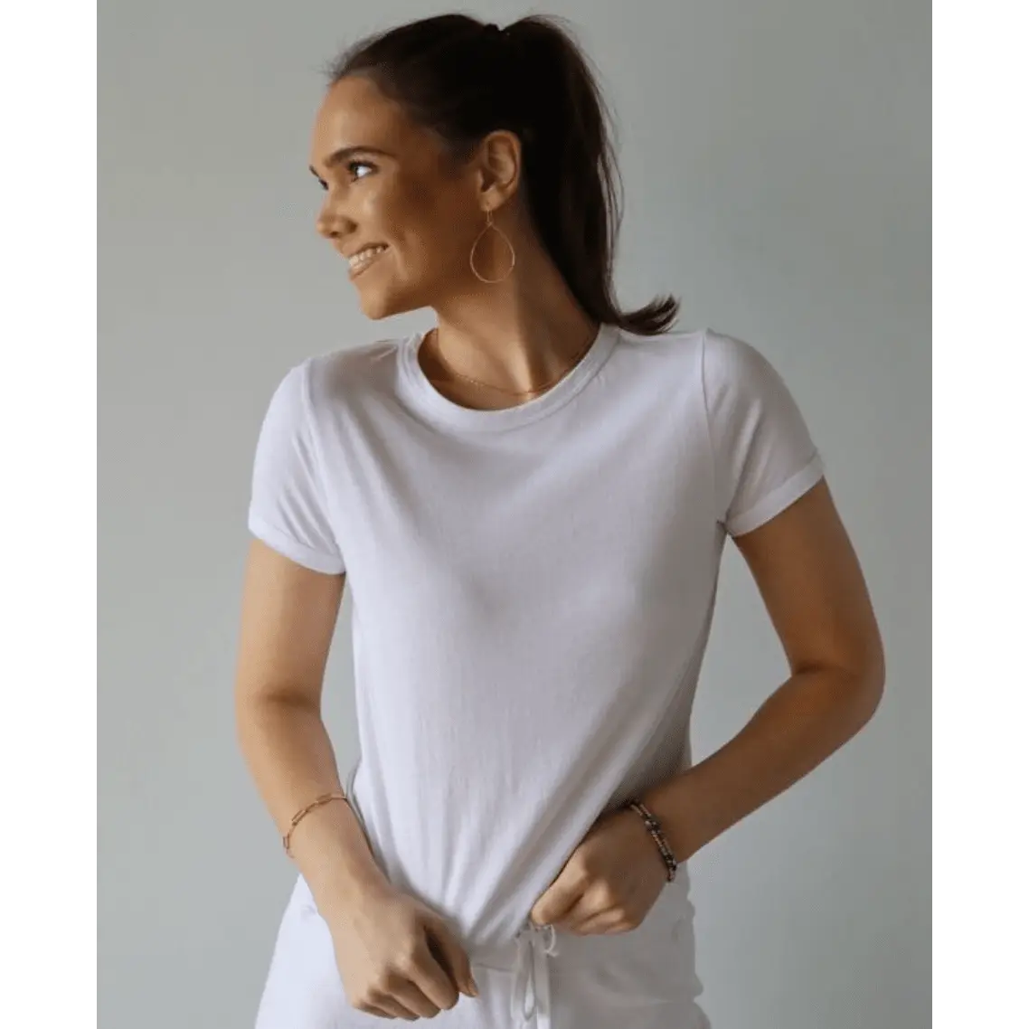 White Short Sleeve Polished Tee