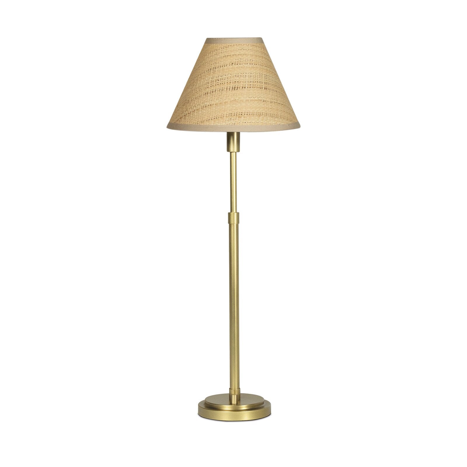 Rattan Shade Brass Buffet Lamp