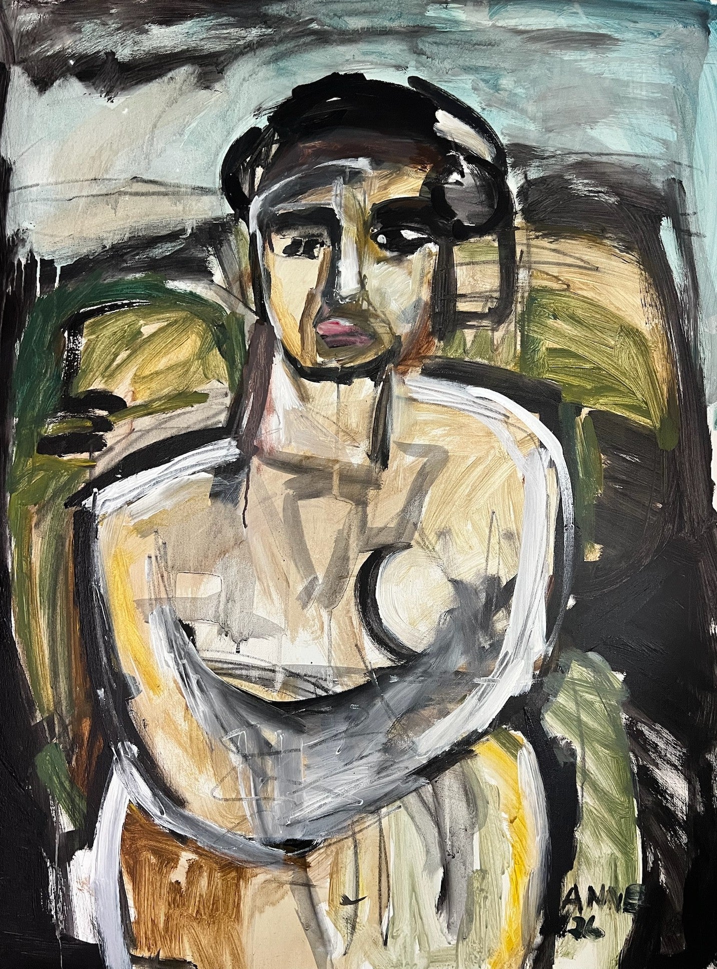Anne Darby Parker - A Portrait of Her I - Inspired by Willem de Kooning (40 x 30)