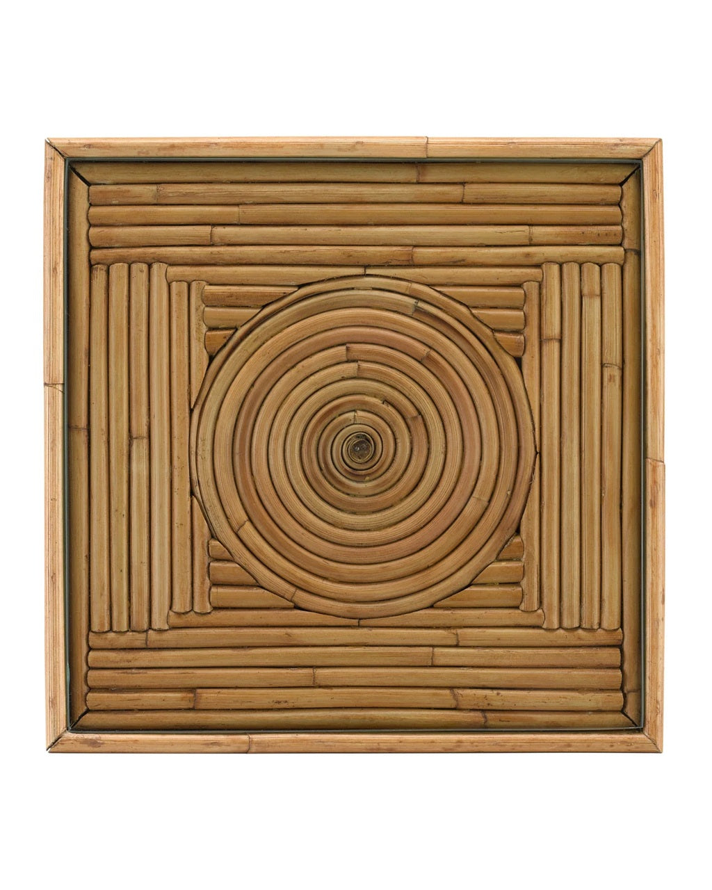 Rattan & Glass Square Drinks Table