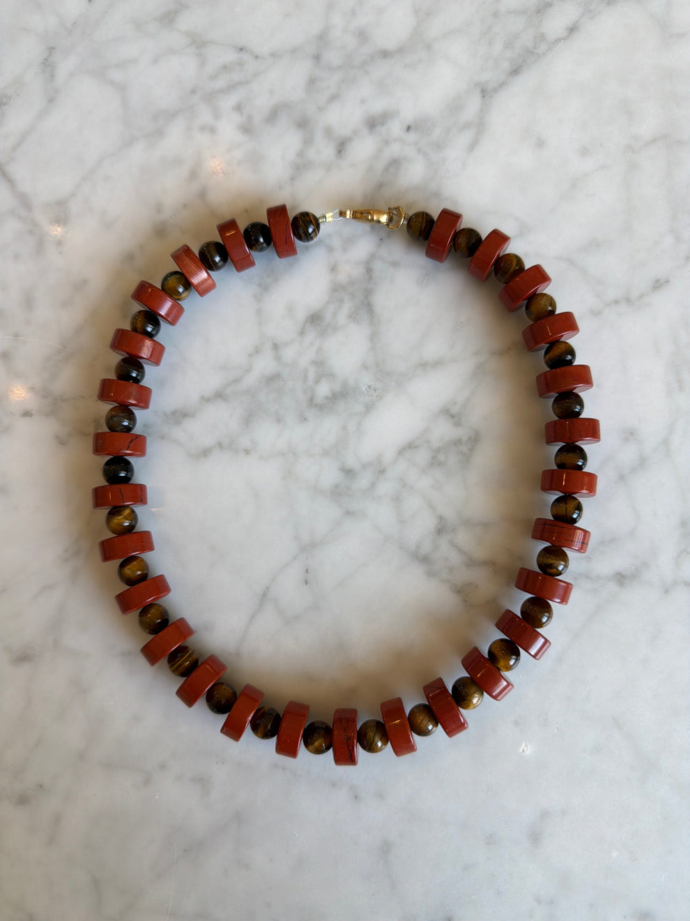 Red Jasper & Tiger's Eye Necklace